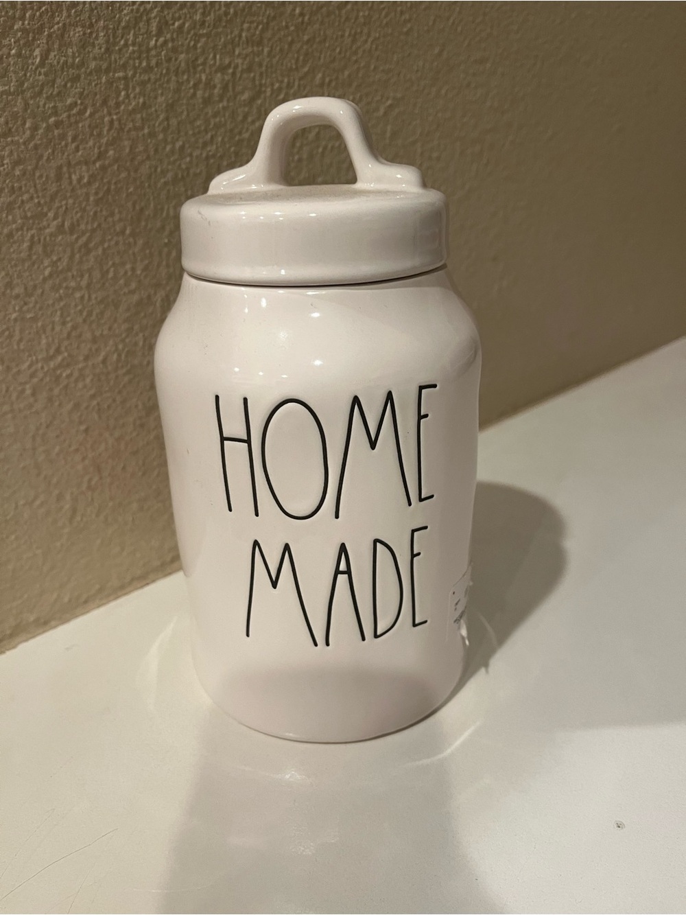 Rae Dunn White Ceramic 'HOME MADE' Storage Canister